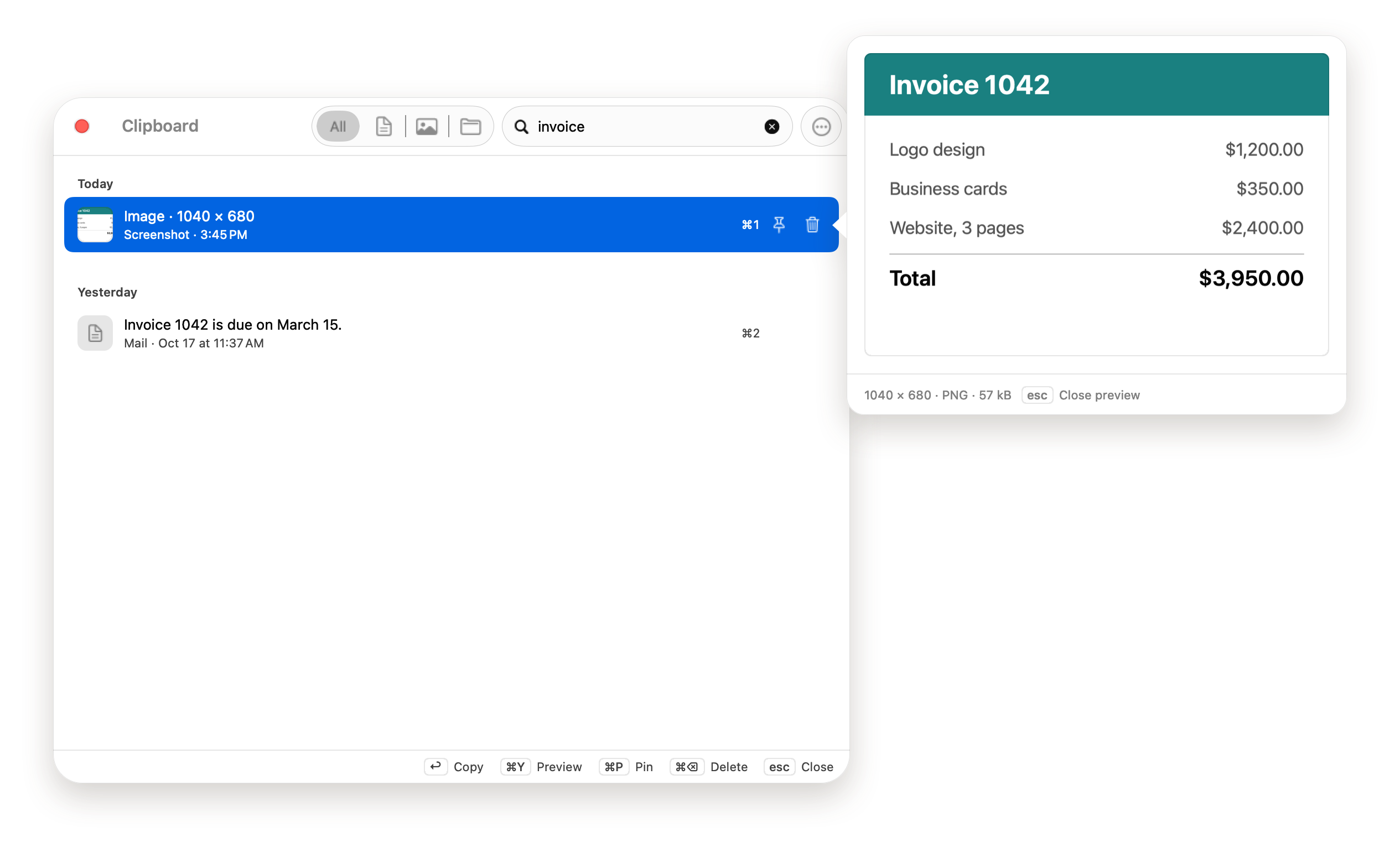 Searching the history as you type